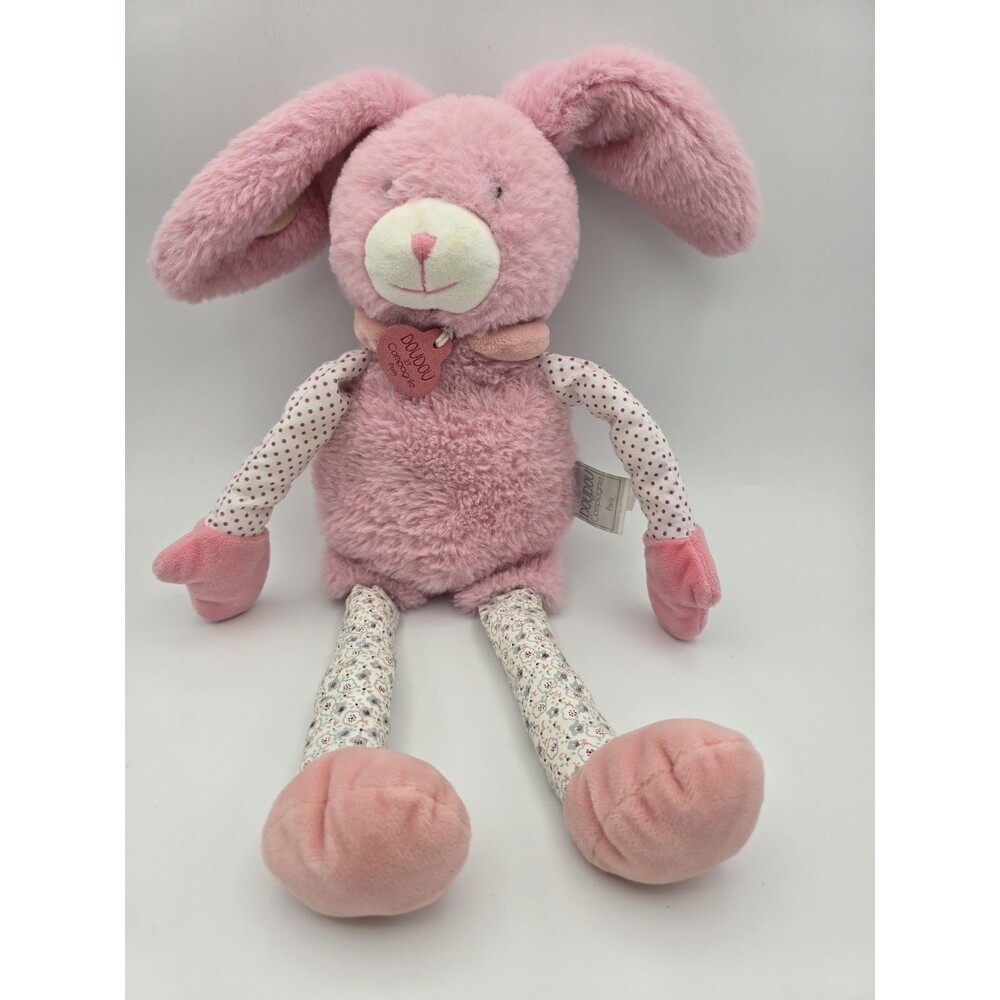 Doudou et Compagnie Pink Long Legged Rabbit Bunny Plush Choupis D&C Paris France